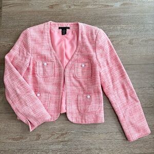 Apostrophe Pink Blazer Tweed-Style Cropped Sz. 6